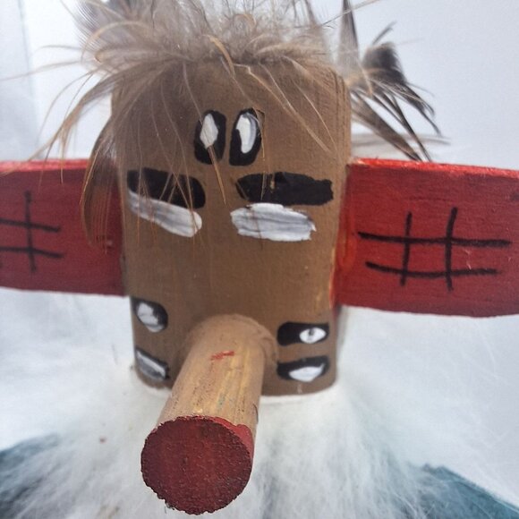 Kachina Handmade Doll Signed 7 Inch Aska AM Native American Indian Art Wooden - Picture 10 of 11